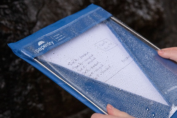 A Waterproof clipboard in a fetching blue shade. This one is A4 with a portrait orientation.